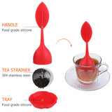 Leaf Shaped Silicone Handle Tea Infuser (4 PCS)