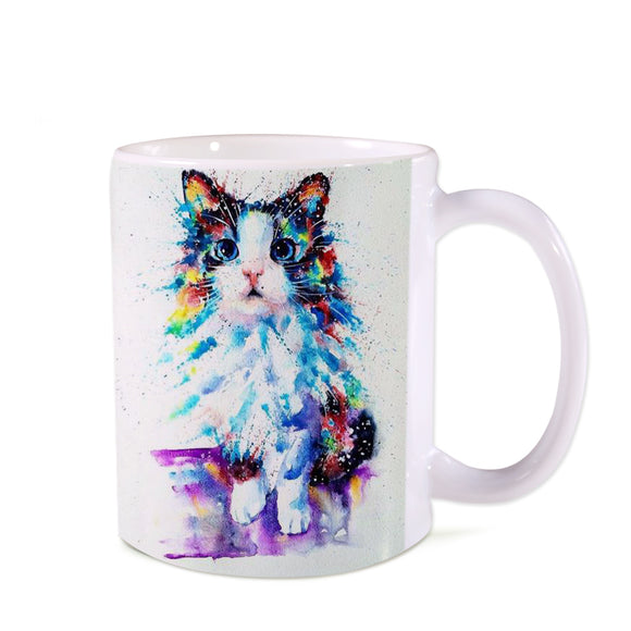 Watercolour Cat Cup